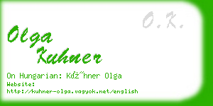 olga kuhner business card